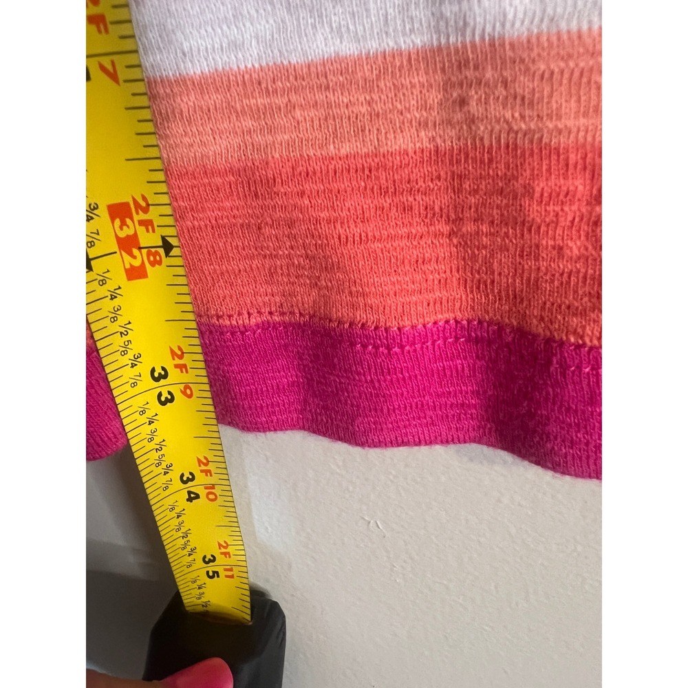 Tommy Bahama Pink Orange Striped V-Neck Sleeveless Cotton Shift Dress Womens S - Picture 4 of 6